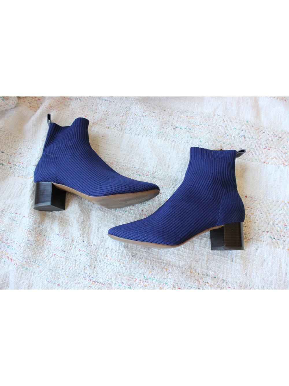 Everlane Blue Glove Reknit Knit Ribbed Sock Boots Size 6